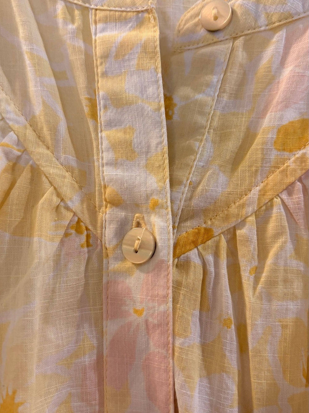 Billabong Pale Yellow & White Cotton Floral Shirt - Picture 8 of 12